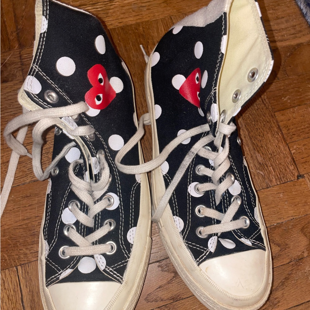 Comme des Garçons PLAY Black and White Polka Dot High-top Converse